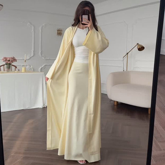 Damen eleganter Langmantel mit weich fließender Silhouette R&B