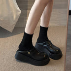 Damen modische Clogs mit stabilem Plateau und praktischen Riemen R&B