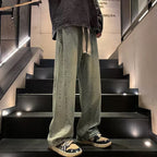 Herren weite Denim-Hose im urbanen Stil mit lässigem Schnitt und bequemem Gummizug