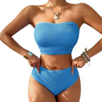 Damen Crop-Bikini-Set mit strukturierter Textur R&B