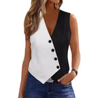 Damen Elegante Weste mit asymmetrischem Schnitt und Knopfdetails R&B