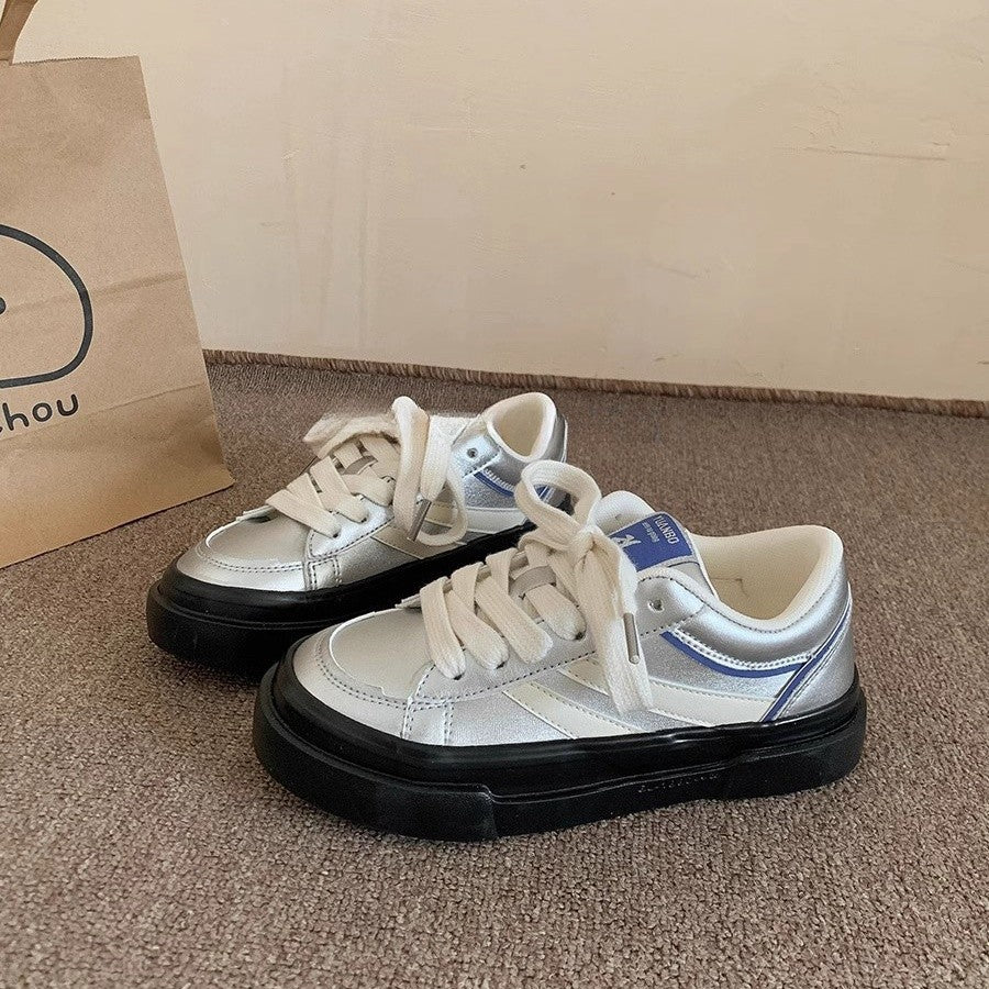 Damen Modische Sneakers mit glänzendem Obermaterial und dämpfender Sohle R&B