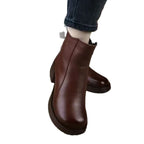 Damen Komfortable Stiefeletten mit warmem Innenfutter und rutschfestem Absatz R&B