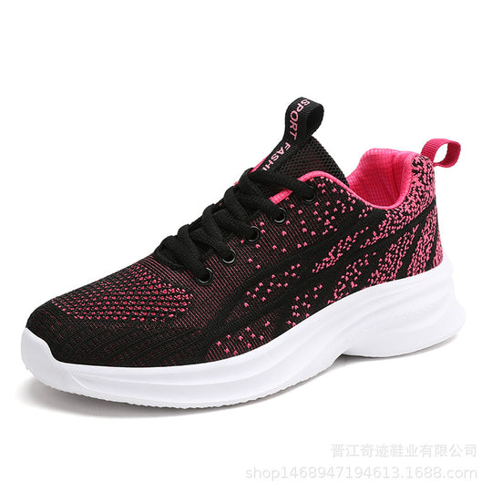 Damen Sportliche Knit-Sneaker mit atmungsaktiver Mesh-Oberfläche und rutschfester Sohle R&B