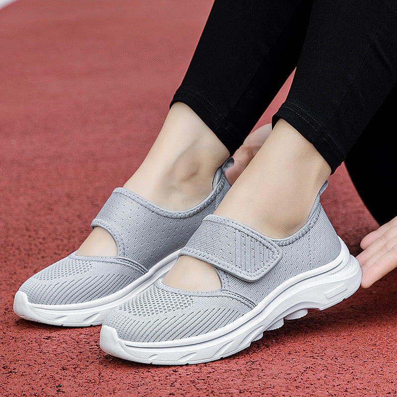 Damen Slip-On Laufschuhe mit verstellbarem Klettverschluss und atmungsaktivem Obermaterial
