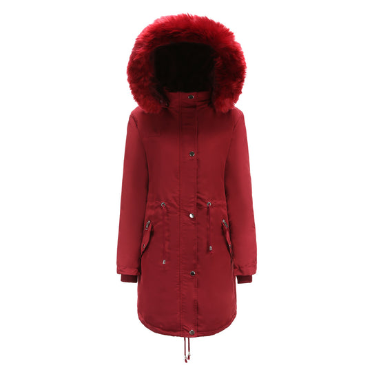 Damen Parkajacke mit abnehmbarem Kunstfellkragen und seitlichen Reißverschlusstaschen R&B