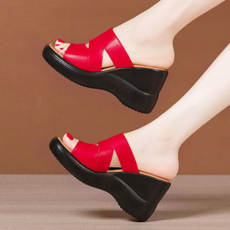 Damen Wedge-Pantoletten mit elegantem Schnitt und rutschfester Sohle