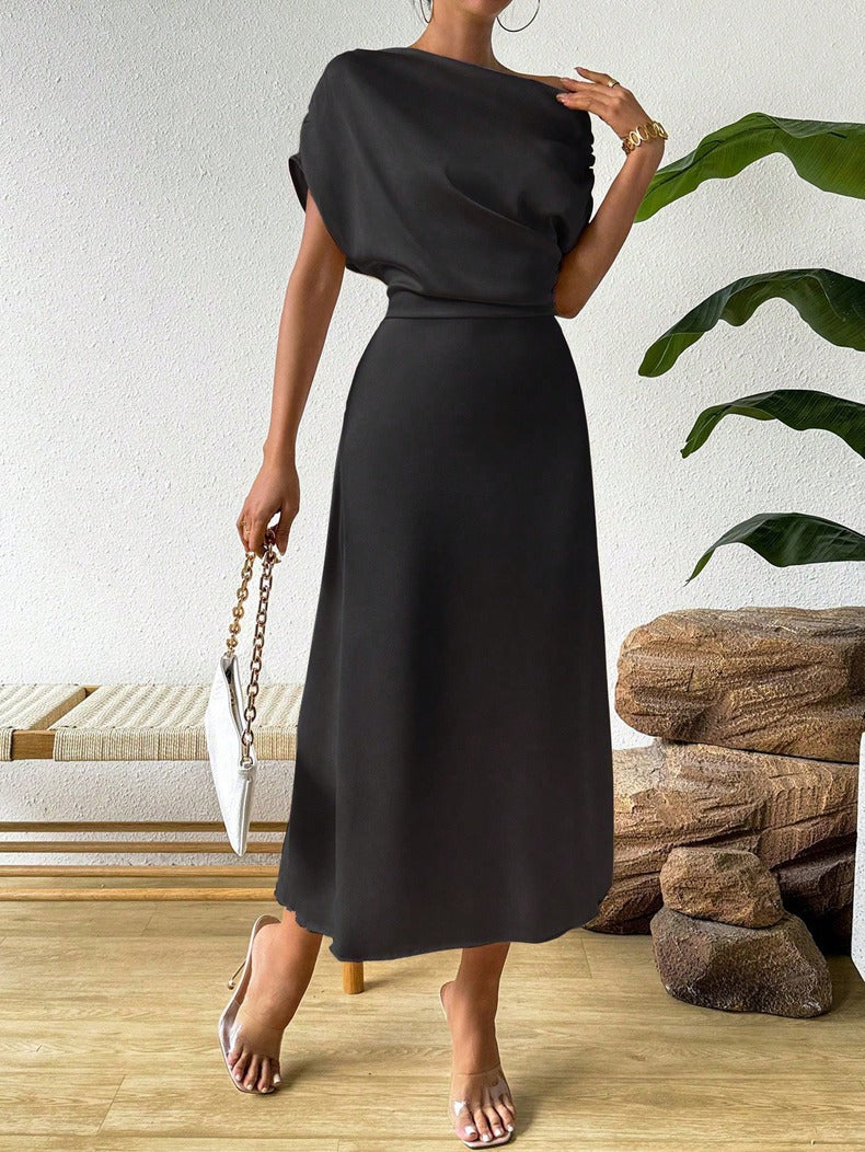 Damen Elegantes und fließendes Abendkleid mit asymmetrischem Schnitt R&B