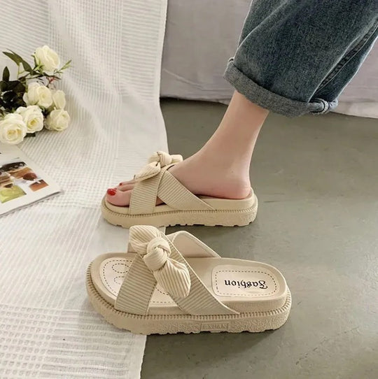 Damen luftige Sandalen mit dekorativem Schleifen-Design R&B