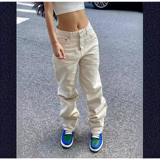 Damen weite Cargo-Jeans mit einzigartigen Taschen und lässigem Schnitt R&B