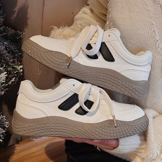 Damen Komfortable Sneakers mit dicker Gummisohle und atmungsaktiver Oberflächenstruktur R&B