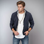 Herren leichte Übergangsjacke mit verstellbarem Kapuzenkragen und praktischen Taschen R&B