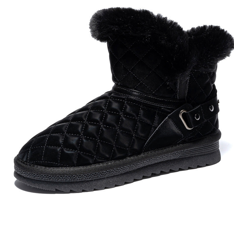Damen kuschelige Winterstiefel mit modischem Obermaterial und elegantem Kunstfell R&B