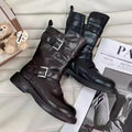 Damen Modische Stiefel mit stilvollem Schnallen-Design und robuster Sohle R&B