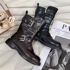 Damen Modische Stiefel mit stilvollem Schnallen-Design und robuster Sohle R&B