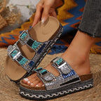 Damen Sandalen mit funkelnden Schmuckdetails und ergonomischer Fußbettung R&B