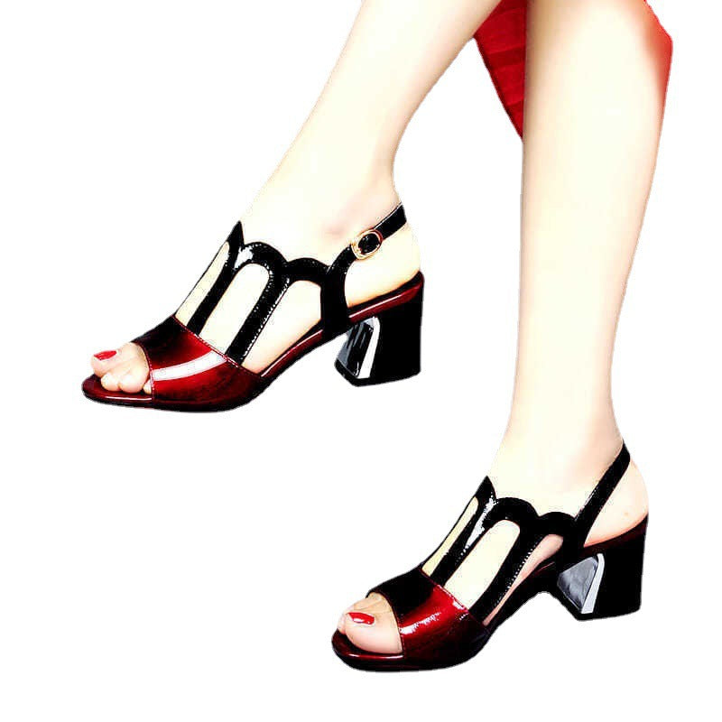 Damen Elegante Sandaletten mit modischem Riemchen-Design und komfortablem Blockabsatz R&B