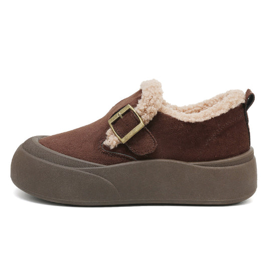 Damen Flauschige Slipper mit praktischer Schnalle R&B