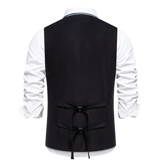 Herren elegante Weste mit doppelter Knopfleiste und praktischen Taschen R&B