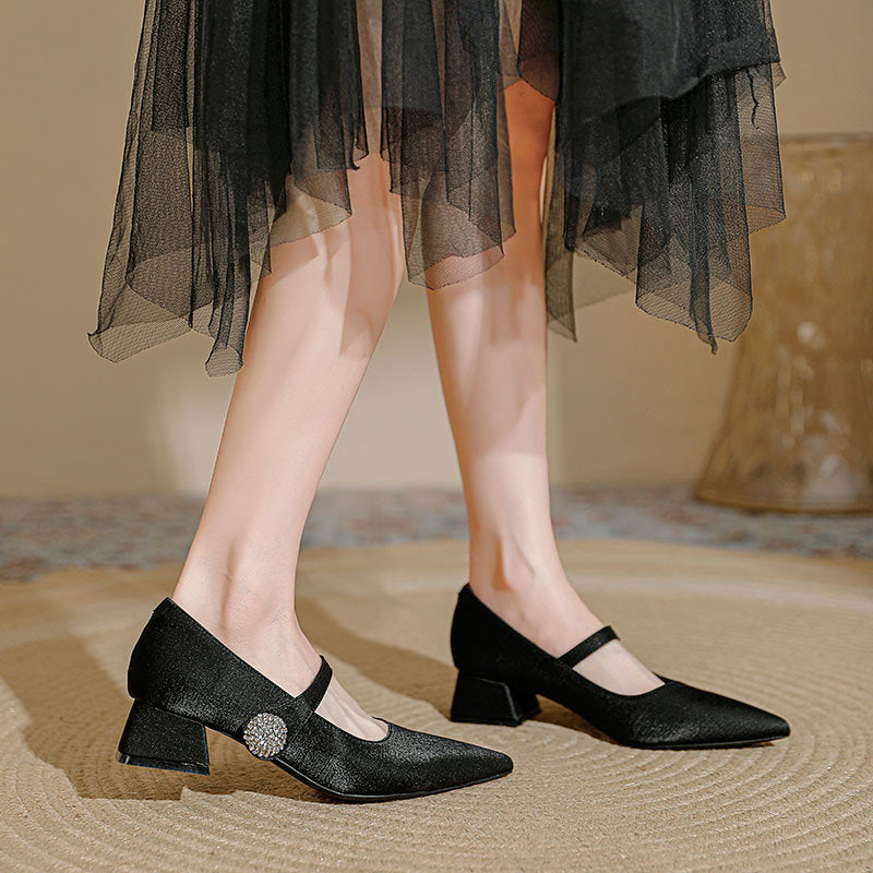 Damen elegante Ballerinas mit modischem Strassdetail