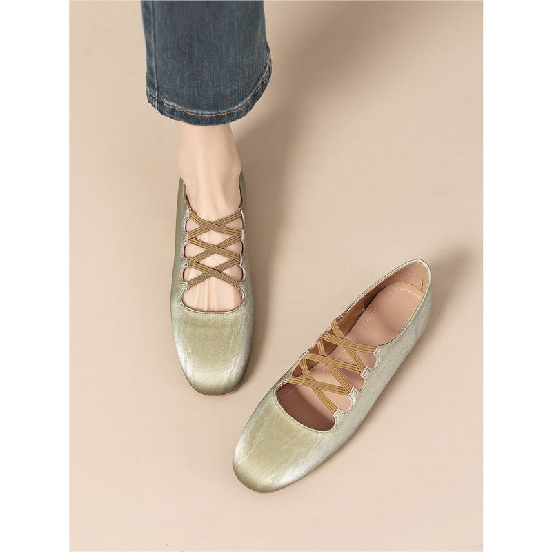 Damen flache Ballerinas mit elegantem Riemendesign R&B