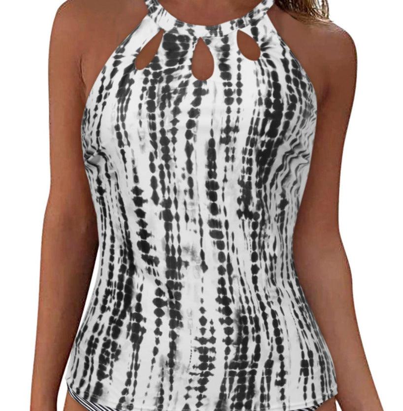 Damen Sportliches Tankini-Oberteil mit modischem Rundhalsausschnitt und Cut-Outs R&B