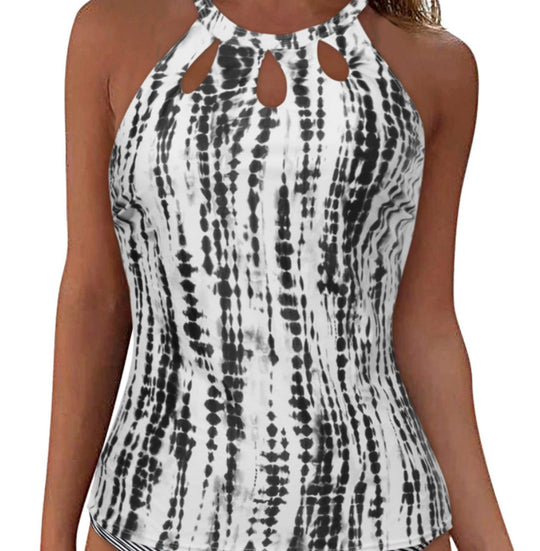 Damen Sportliches Tankini-Oberteil mit modischem Rundhalsausschnitt und Cut-Outs R&B