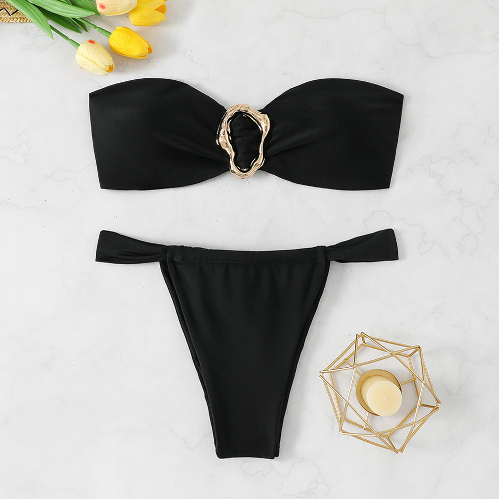 Damen Bandeau-Bikini mit eleganten Ringdetail von R&B