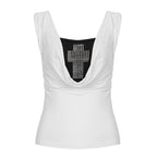 Damen stilvolles Top mit funkelndem Kreuzdesign R&B
