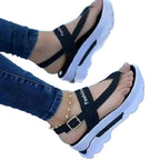 Damen Trendige Plateau-Sandalen mit verstellbarem Riemendesign R&B