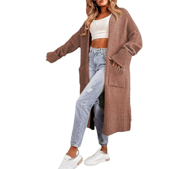 Damen Grobstrick-Cardigan mit tiefen Taschen und weichem Material R&B