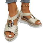 Damen Wedge-Sandalen mit geschmackvollem Design und modischem Riemen R&B