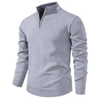 Herren feiner Strickpullover mit kurzem Reißverschluss und hohem Kragen R&B