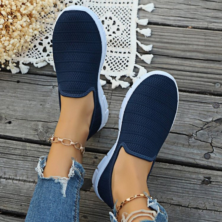 Damen Slip-On Sneakers mit atmungsaktiver Oberflächenstruktur und rutschfester Sohle R&B