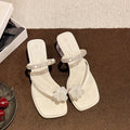 Damen elegante Sandalen mit strassbesetztem Riemen und floralen Applikationen EB