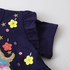 Mädchen T-Shirt Kleid mit glitzerndem Einhornmotiv R&B