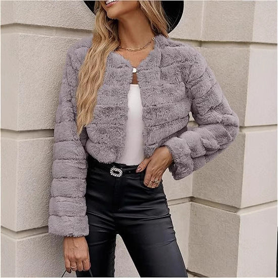 Damen modische Leopardenmuster Fleecejacke R&B