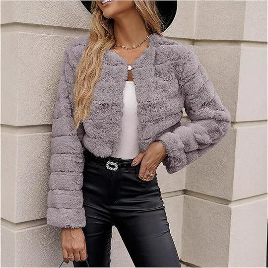 Damen modische Leopardenmuster Fleecejacke R&B