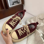 Damen modische Plateau-Sneaker mit samtiger Oberfläche und elastischem Schnürsystem R&B