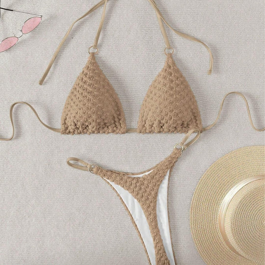 Damen Triangel-Bikini mit raffiniertem Texturenmix R&B