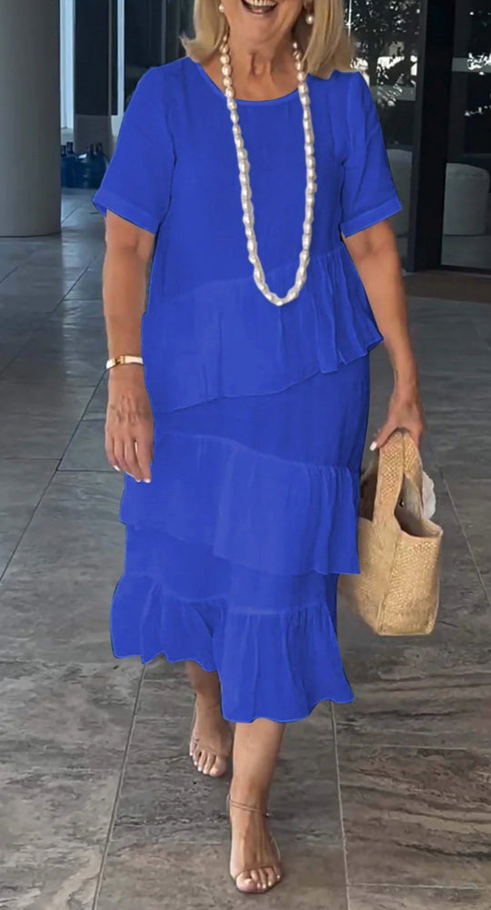 Damen sommerliches Freizeitkleid mit schwingendem Saum R&B