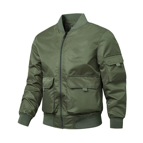 Herren sportliche Bomberjacke mit praktischen Taschen und elastischen Bündchen R&B