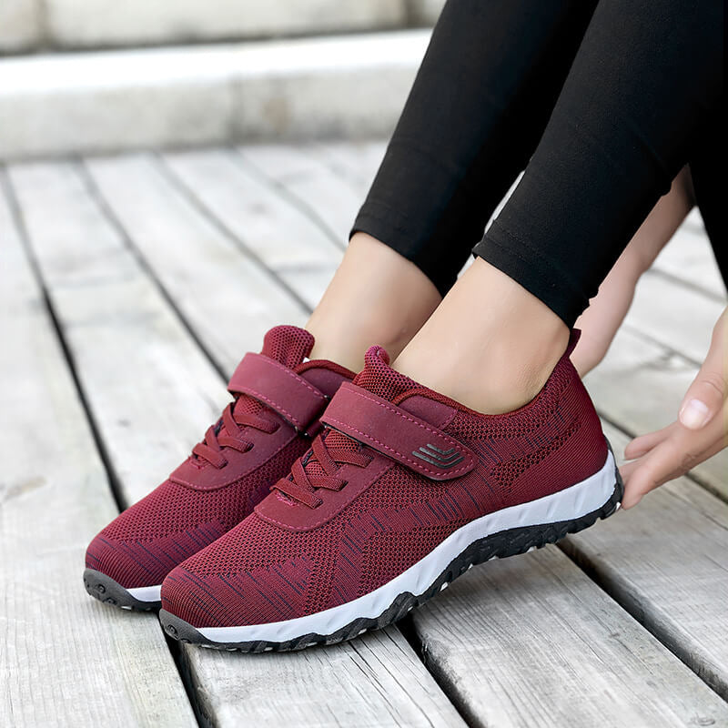 Damen Sportliche Sneakers mit Klettverschluss und atmungsaktivem Mesh-Obermaterial