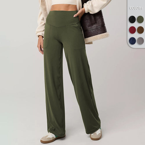 Damen Sportliche Palazzo-Hose mit hohem Bund und komfortablem Schnitt R&B