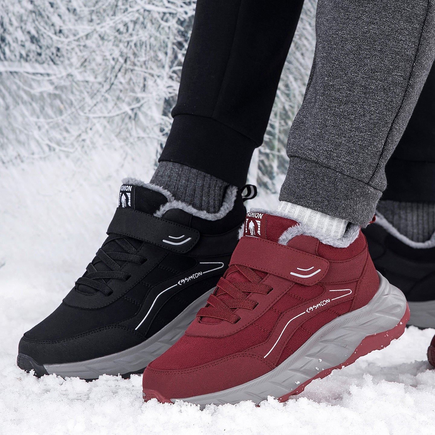 Damen isolierte Winter-Sneaker mit rutschfester Sohle und komfortablem Inneren R&B