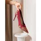 Damen elegante Slingback-Pumps mit zarter Spitzenverzierung R&B