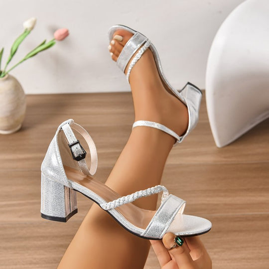 Damen Glamouröse Blockabsatzsandalen R&B