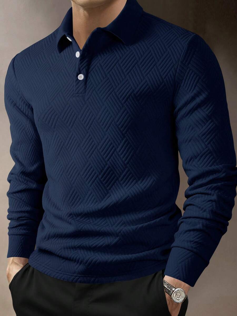 Herren Langarm Polohemd
