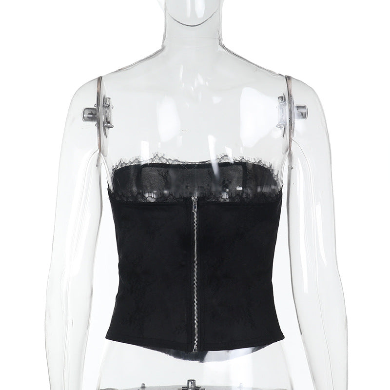 Damen Corsagen-Oberteil mit herzförmigem Ausschnitt und feinen Verzierungen R&B