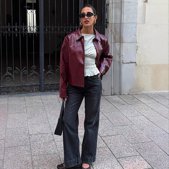 Damen Kunstlederjacke mit eleganter Passform R&B